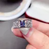 Cluster Ringen Lab Alexandrijnse Edelsteen Kant Sectie Ring Voor Vrouwen Met Massief 925 Sterling Zilveren Sieraden Natuursteen Verlovingsbelofte