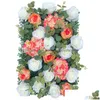 Decoratieve Bloemen Kransen Bloem Rij 40X60Cm Zijden Rozenboog Engagement Valentijnsdag Baby Shower Party Pography Achtergronden Dhm8S