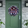 Dekorativa blommor 4 juli Wreath Independence Day Patriotic Door Memorial for School El Labor Garden Front