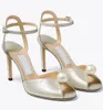 Estate 2023 Marca Sacora Sandali da sposa Scarpe White Pearl Women Pump Avorio Floral Lace V-cut Peep Toe Party Wedding Lady Tacchi alti EU35-43 Con scatola