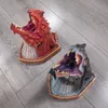 Decorative Objects Figurines Dragon Legends Prop 3d Wall Mounted Dinosaur Smoke Light Wall Art Sculpture Shape Statue Home Decor Room Halloween Decoration 230629