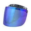 خوذات الدراجات النارية العالمية مقاومة للاهتراء عدسة مضادة للخدش 3-snap Flip Up Visor Shield- وجه مفتوح مقاوم للرياح