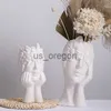 VASES NORDIC WOMAN HUMAL BODY CERAMIC VASE ROOM DEROR LUXURY HOME LIVING ROOM DECORATORY FLOWERSFORLY ART CROFDS X0630のためのCACHEPOT