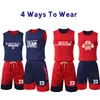 Dozen aangepaste basketbal jersey jeugdcollege omkeerbare basketbaluniformen mannen snel droge basketbal kit sportkleding basketbal shirts