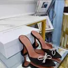 Designers Heels damessandalen schoenen met hoge hakken puntige neusl kristal gesp zomer trouwjurk hielriem echt leer