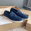 Marque élégante Charms Walk Chaussures décontractées pour hommes Mocassins LP Plats bas en daim Cuir de vache Oxfords Mocassins Confort Semelle en caoutchouc Gentleman Walking avec boîte EU38-45