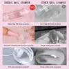 Nail Art Kitleri Temizle Stamper Fransız Ucu Silikon Stampers Kadınlar Için Yeniden Kullanılabilir Çivi Şablon Araçları Ile 2 Adet Ve