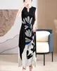 ISSEY роскошное французское роскошное элегантное темпераментное модное трехэтажное плиссированное летнее платье с принтом женская майка юбка