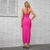 hot pink halter vrouwen lady bandage jurk zomer casual sexy bodycon jurken zandstrand pool party night out club avond 1319