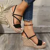 Sandaler Fashion Wedge Women Summer Platform Super High Heels Female Open Toe Thick Bottom Beach Shoes Woman 230630