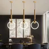 Pendant Lamps Modern Ring Lamp Lights Hanging Hanglamp Light Fixture Ceiling Chandelier Lighting WJ1010