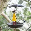 Andra fågelförsörjningar Creative Hanging Feeder Girl with Paraply Tray Outdoor Garden Yard Decoration Feeders For Outside