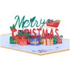 Cartões de felicitações Impressão a cores 3D Natal Pop-Up Criativo Feliz Natal Feito à mão Cartão de férias Drop Delivery Home Garden Festa festiva Dhper