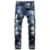 Jeans pour hommes Designer noir Skinny Fit Patch Light Ripped Wash Moto Rock Mode Luxe Pantalon Ouvert Menswear Taille US 28-38