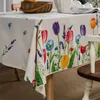 Tafelkleed Woondecoratie Linnen KatoenTulip Katoen Bloemenprint Bureauhoes Grote rechthoekige tafelkleedbekleding