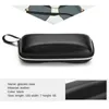 PU Leather Glasses Carry Bag Black Sunglasses Case Zipper Waterproof Protective Eyewear Storage Spectacle Box Home Storage