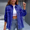 Vrouwen Jassen Vrouwen Jas Ripped Pocket Decor Single-breasted Lange Mouwen Hip Hop Streetwear Revers Losse Vintage Lente herfst Jas