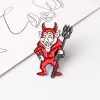 Gothic threatening cartoon little devil demon vampire weird Halloween trick pin badge brooch