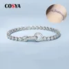 Bangle COSYA 925 Sterling Silver 3mm Round Zircon Bracelet for Women Bubble Drill Design Sparkling Wedding Fine Jewelry 230629