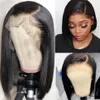 Синтетические парики 13X4 Bob Wig Bone Straight Lace Front Human Hair For Women HD Transparent Frontal Glueless 230630