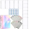 Present Wrap Budget Book Money Organizer Cash Binder kuvert klistermärken A6 dragkedja böcker planerare liten klar