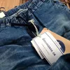 Men s Jeans Functional Large Pocket Cargo Vintage Elastic Waist Cropped Pencil Denim Pants Male 230629