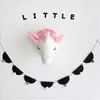 Plush Wall Stuff Kids Room Plush Toys 3D Animal Heads Decoration Elephant Deer Unicorn Wall Hanging Decor For Baby Girls Nursery Room Decoration 230629