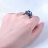 Mode Ringen Voor Vrouwen Punk Kleurrijke Zirkoon Zwarte Kleur Mannen Ring Halloween Geschenken Groothandel Retro Sieraden