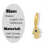 Creolen CZ Pave Hand von Fatima Ohrring Goldfarbe Hamsa Huggie Schmuck Pendientes Bohemios Egirl Earing Hoops Großhandel