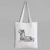 Shoppingväskor rolig hund yogapåse djurtryck plånböcker för boutique anpassad tryck canvas tote