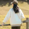 Women's sweater winter lamb wool and cotton thickened winter plush top
