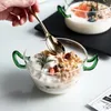 Bols Nordique Double Oreille Bol En Verre Haute Borosilicate Résistant À La Chaleur Salade Ménage Créativité Soupe