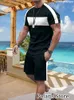 Erkek eşofman yaz erkek düz renk eşofman kısa kollu T gömlek seti 2 parça kıyafet elbise spor büyük boy plaj şortu