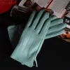 Gants Five Fingers Gants Five Fingers Femmes Dames 100 Cuir Véritable Peau de Mouton Hiver Chaud Doublure Épaisse Gants Blancs Coloré Bleu Mignon Z230630