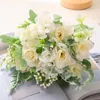 Fleurs décoratives Simulation hortensia Rose Bouquet soie fleur mariage mariée décoration de la maison artificielle fête d'anniversaire cadeau
