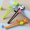 Chopsticks 1 par användbar serrerad pinnar End Training Cartoon M Shape Integrated Toddler Learning Pick
