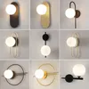 Applique murale nordique lampes à LED noir or boule de verre appliques salon Rom chambre El décor lumières chevet allée G9