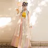 Abbigliamento da palcoscenico Ricamo Costumi di danza Hanfu Women Folk Slim Fairy Dress Abiti tradizionali cinesi Rave Performance Abbigliamento Chion YB1069