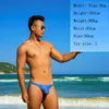 Men's Swimwear sexy low waist tight gay men thong swimwear bikinis blue denim style halfpack hip triangle swimsuit swim brief 230630