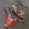 Dames Badmode Print Dames Sexy Driehoek Bikini Set Vintage Bikini's 2023 Mujer Badpak Zwempak
