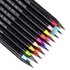 Marcadores 20 pçs/set cores marcador de arte aquarela pincel canetas para material escolar papelaria desenho livros para colorir manga caligrafia 230629