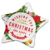 空白の白昇華セラミックペンダントクリエイティブクリスマス装飾品熱伝達印刷 DIY セラミック装飾品ハートラウンドクリスマス Ddecor I0703