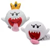 Fantôme blanc jouets en peluche langue saillante fantôme timide avec couronne peluches drôles animaux en peluche Halloween poupée blanche