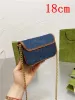 Cross Body Canvas bag Washed Jacquard Denim Womens Handbag Dark Blue Ivory Purse Wallet Chain Designer Shoulder