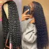Perucas de cabelo Rosabeauty Loose Deep Wave Lace Front 13x6 Transparente Remy Curly 4X4 Lace Closure Wig For Women 0402