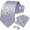 Noeuds papillon bleu clair rose Floral hommes 8 cm largeur affaires mariage fête cou cravate mouchoir boutons de manchette accessoires cadeau goutte