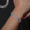 Chaîne cubaine en diamant Moissanite Baguette Vvs en argent sterling de qualité personnalisée de 16 mm pour la vie Hiphop des hommes