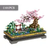 Blocks Mini Building Blocks Potted Garden Trees Flowers Bamboo Building Model Family Garden Scene Assembled Toy Gift R230629