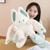 Kawaii Soft Fluffy White Bat Rabbit Plush Toys Stuffed Plushie Animals Bunny Bat Plush Toys For Kids Birthday Gifts For Girls