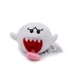 White Ghost Stuffed Toys Lingua sporgente Fantasma timido con corona Plushies Funny Stuffed Animals Bambola bianca di Halloween